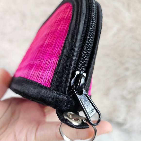 Basket of Cambodia Purple Straw Weaving Coin Pouch - Picture 4 of 8